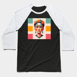 Frida's Childhood Palette: Colorful Illustration Baseball T-Shirt
